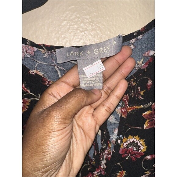 Floral Print Dress‎ Long Sleeve Black Bohemian Mini or Tunic - Picture 6 of 7